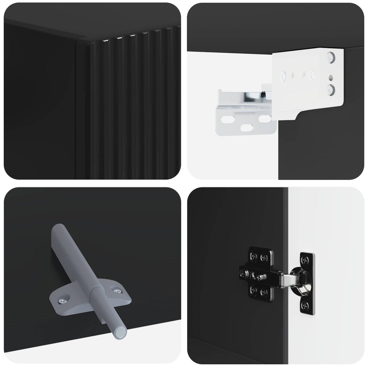 Badezimmer-Wandschrank ARNHEM Schwarz 30 x 31 x 59 cm