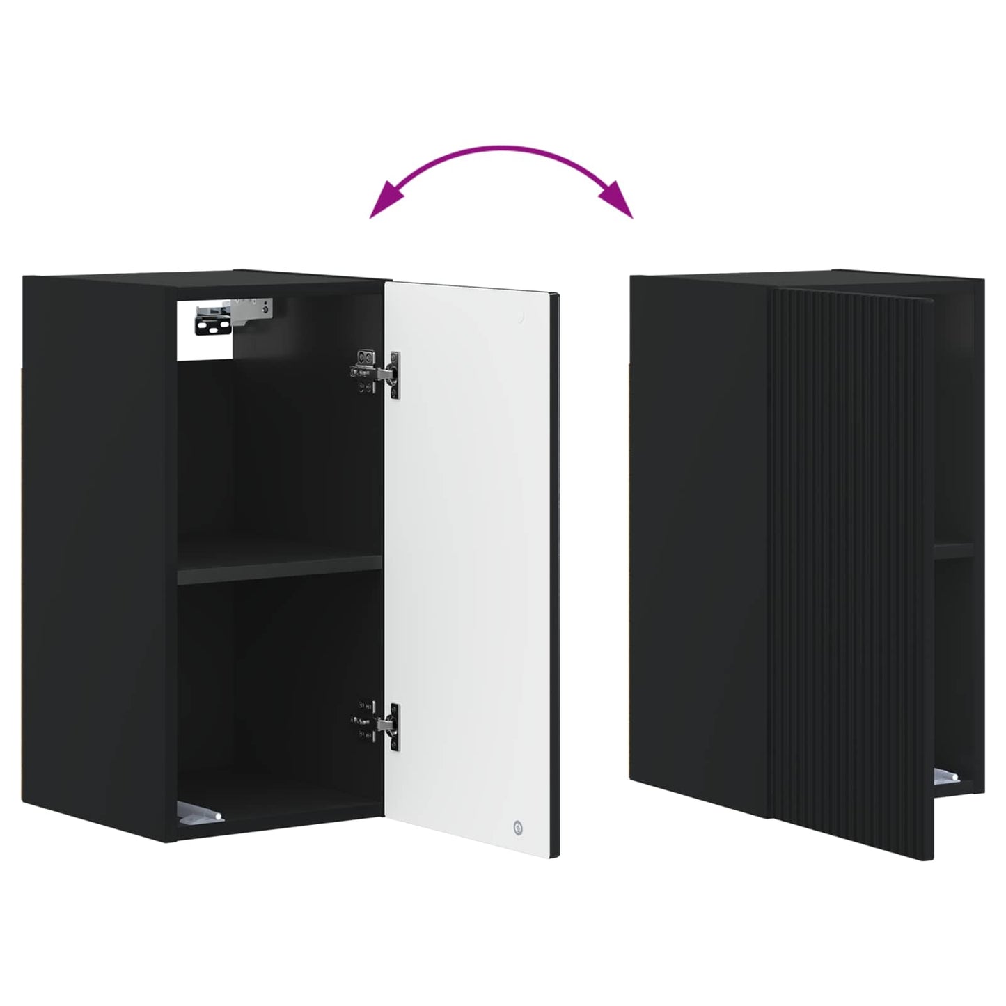 Badezimmer-Wandschrank ARNHEM Schwarz 30 x 31 x 59 cm