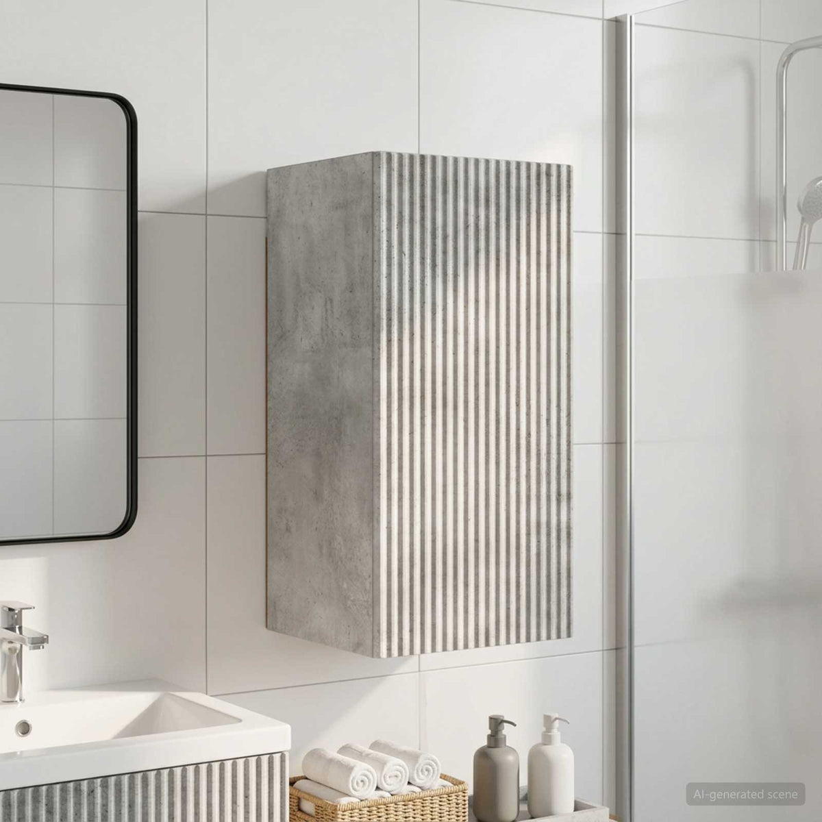Badezimmer-Wandschrank ARNHEM Betongrau 30 x 31 x 59 cm