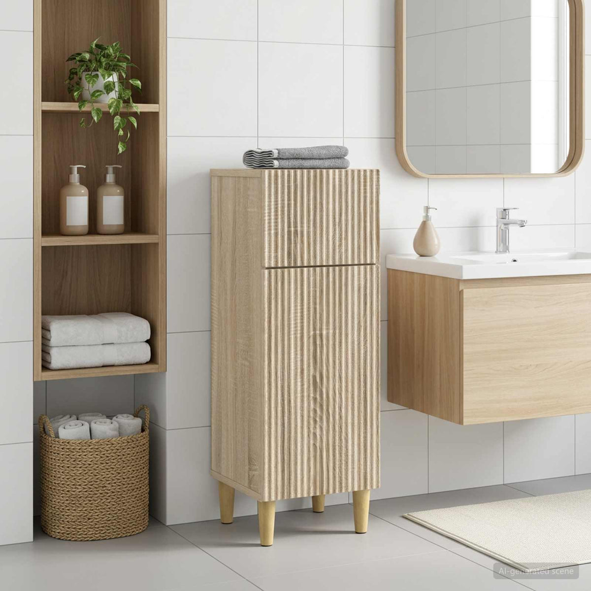 Badezimmer Aufbewahrungsschrank ARNHEM Sonoma-Eiche