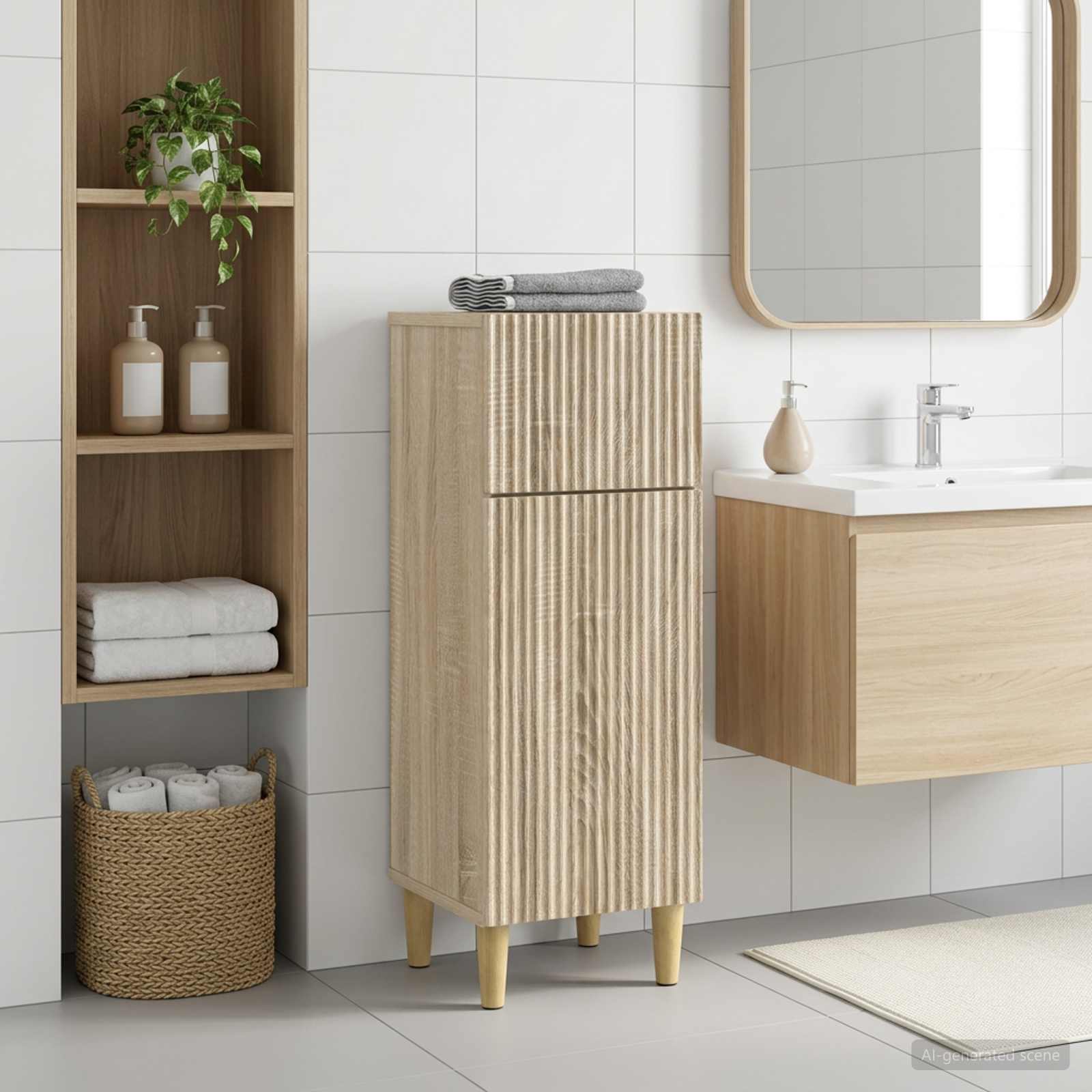 Badezimmer Aufbewahrungsschrank ARNHEM Sonoma-Eiche