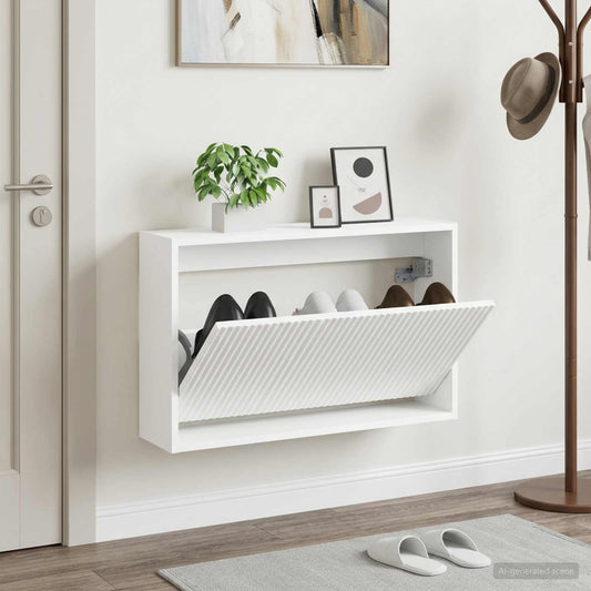 Wandmontierter Schuhschrank ARNHEM 71 x 17 x 43 cm Weiß