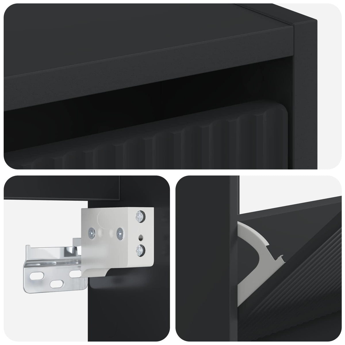 Wandmontierter Schuhschrank ARNHEM 71 x 17 x 43 cm Schwarz