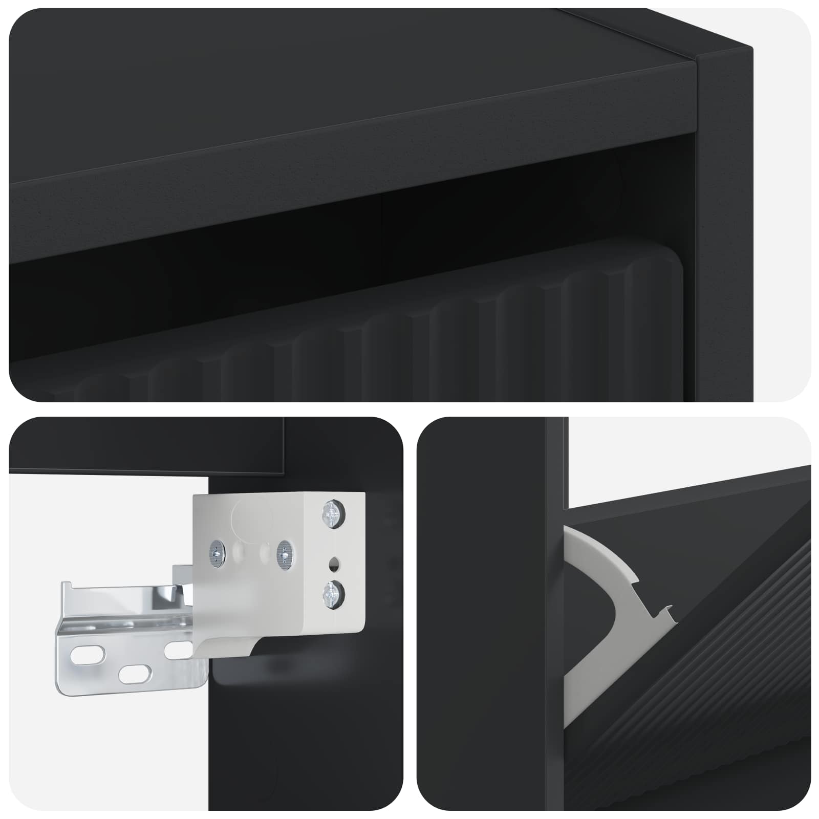 Wandmontierter Schuhschrank ARNHEM 71 x 17 x 86 cm Schwarz