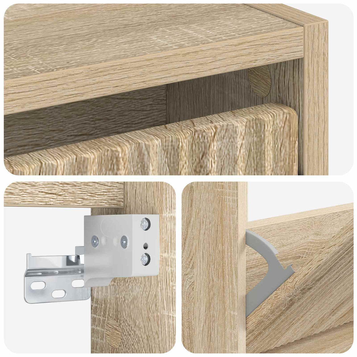 Wandmontierter Schuhschrank ARNHEM 71 x 17 x 86 cm Sonoma-Eiche