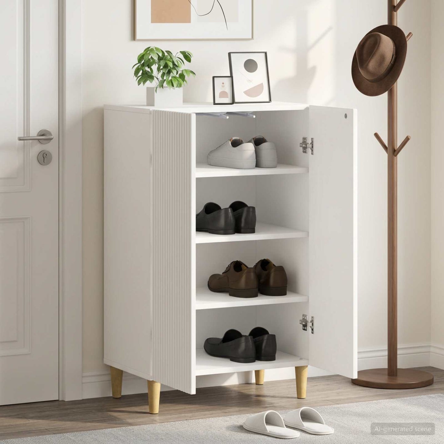 Schuhschrank ARNHEM 59,5 x 39,5 x 90 cm Holzwerkstoff Weiß