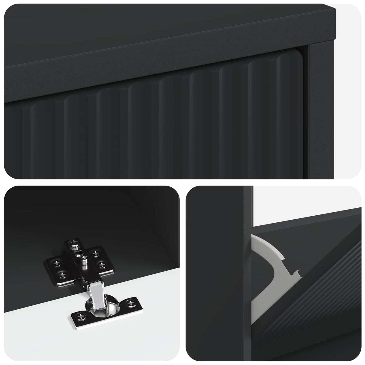 Schuhschrank ARNHEM 78 x 24 x 103 cm Holzwerkstoff Schwarz