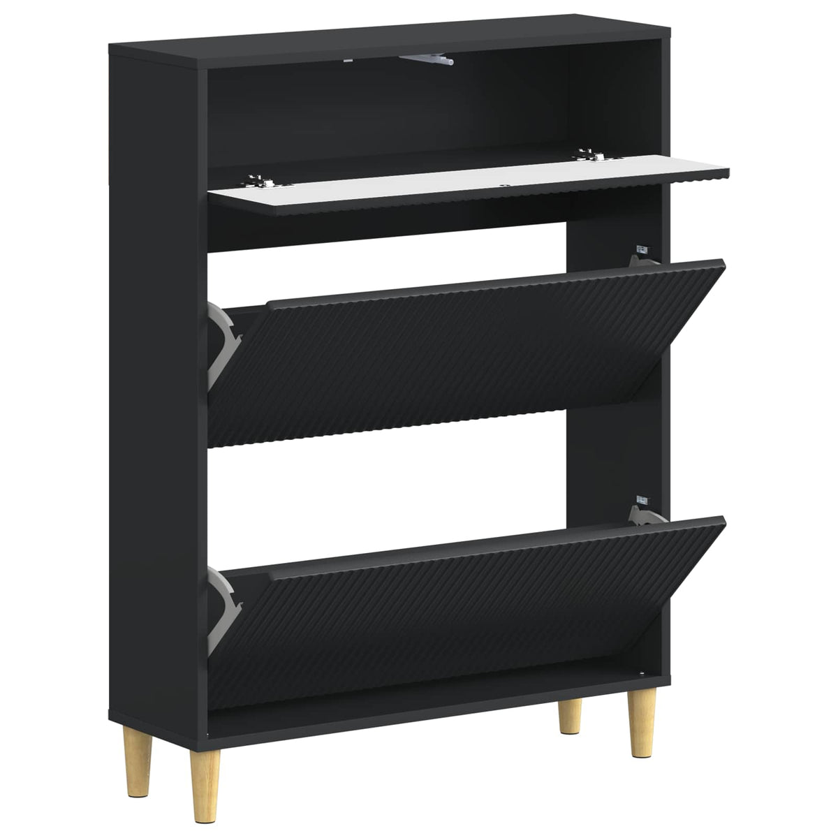 Schuhschrank ARNHEM 78 x 24 x 103 cm Holzwerkstoff Schwarz