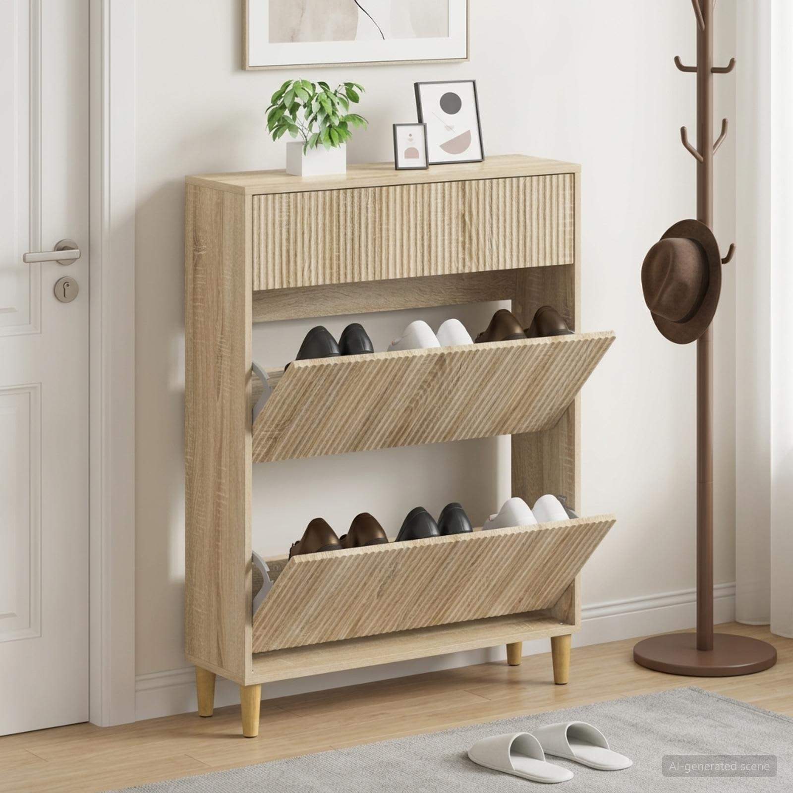 Schuhschrank ARNHEM 78 x 24 x 103 cm Holzwerkstoff Sonoma-Eiche