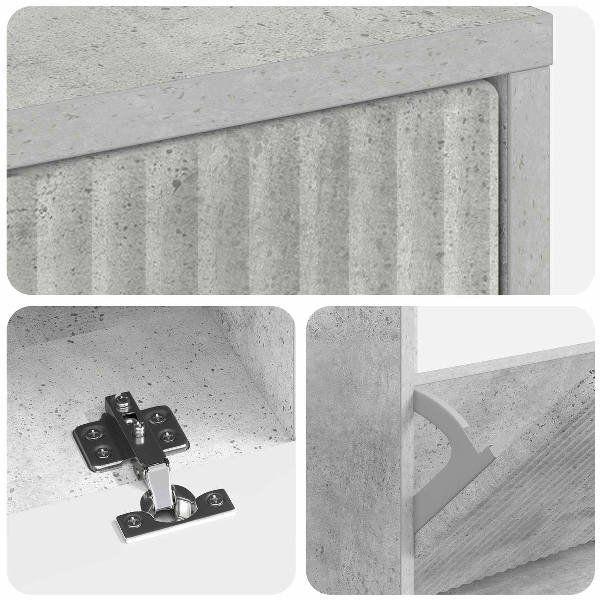 Schuhschrank ARNHEM 78 x 24 x 103 cm Holzwerkstoff Betongrau