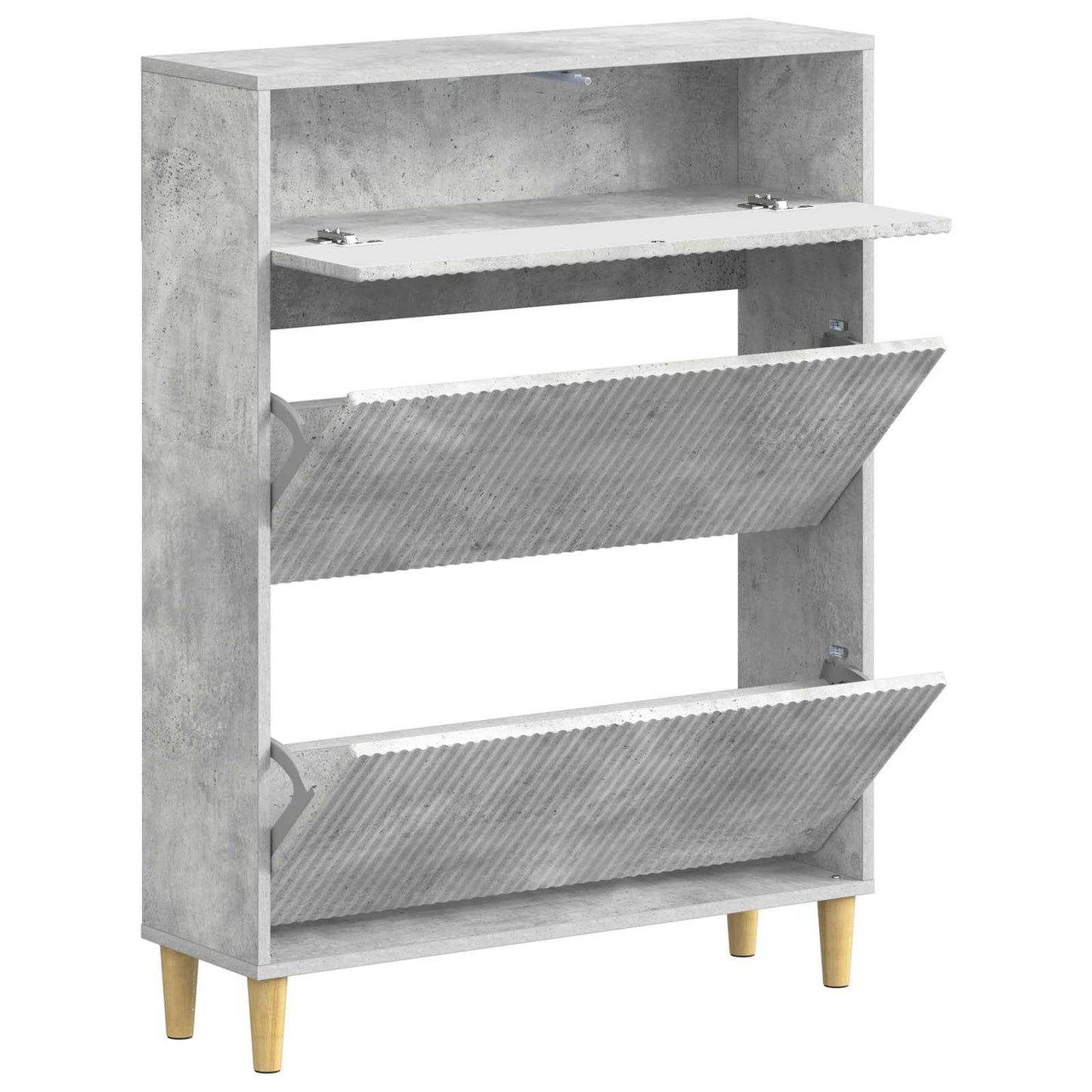 Schuhschrank ARNHEM 78 x 24 x 103 cm Holzwerkstoff Betongrau
