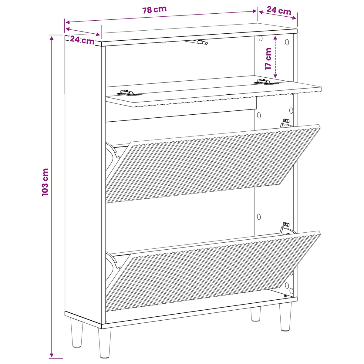 Schuhschrank ARNHEM 78 x 24 x 103 cm Holzwerkstoff