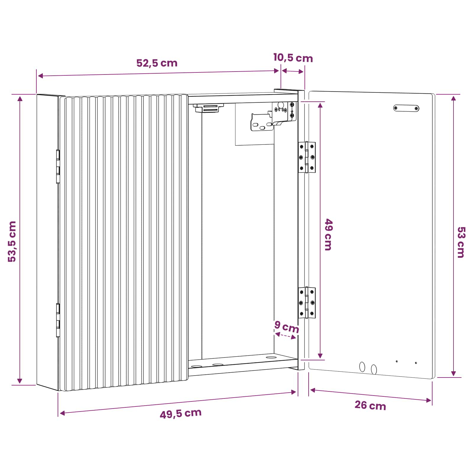 Dartboard Schrank ARNHEM Sonoma-Eiche 52,5 x 10,5 x 53,5 cm