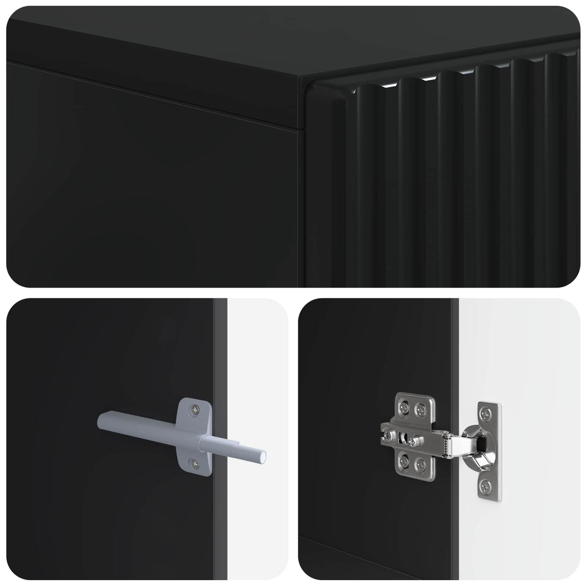 TV-Schrank Schwarz Holzwerkstoff