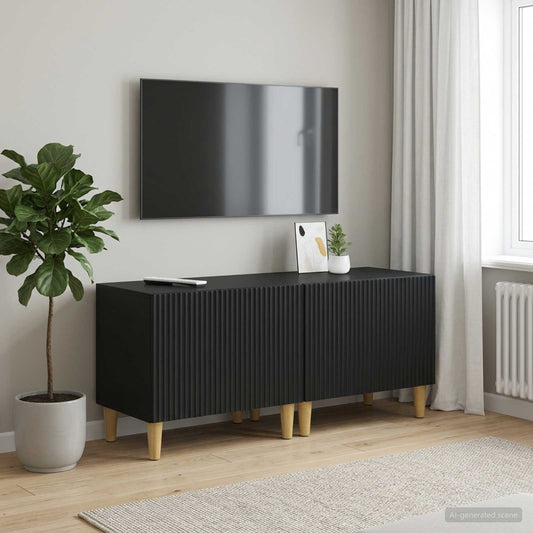 TV-Schrank Schwarz Holzwerkstoff