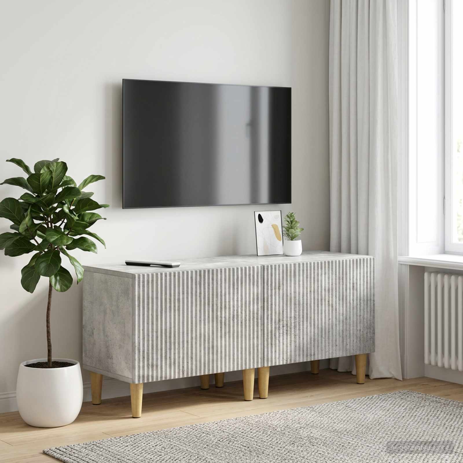 TV-Schrank Betongrau Holzwerkstoff