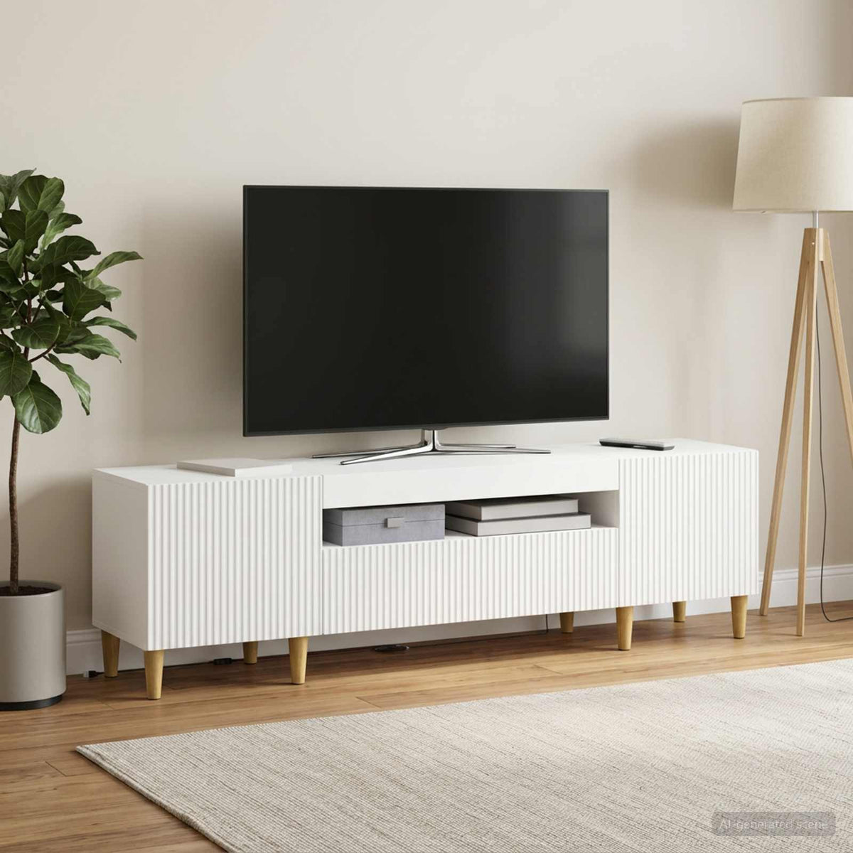LED-TV-Schrank Weiß Holzwerkstoff