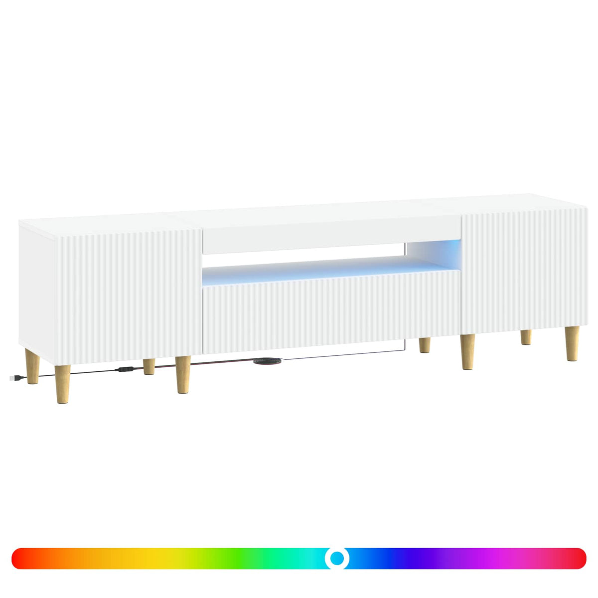LED-TV-Schrank Weiß Holzwerkstoff