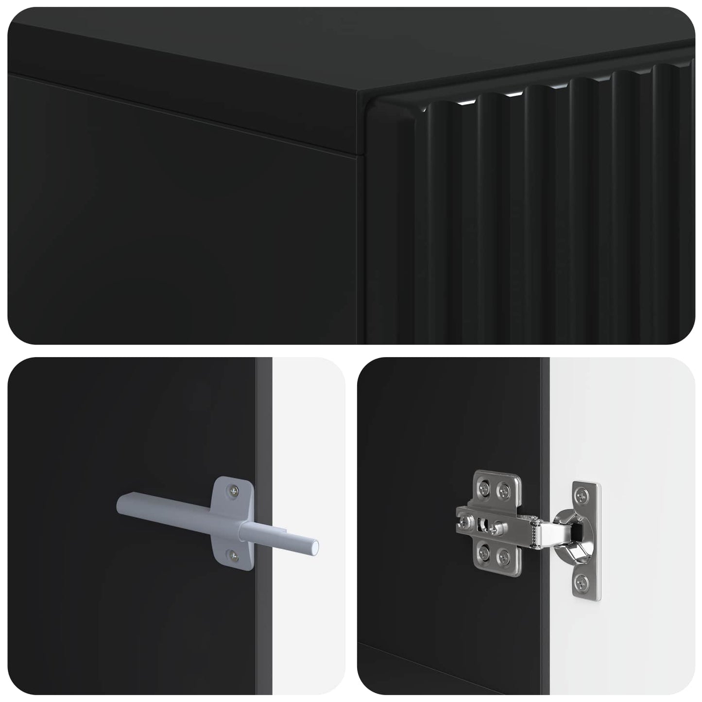 LED-TV-Schrank Schwarz Holzwerkstoff