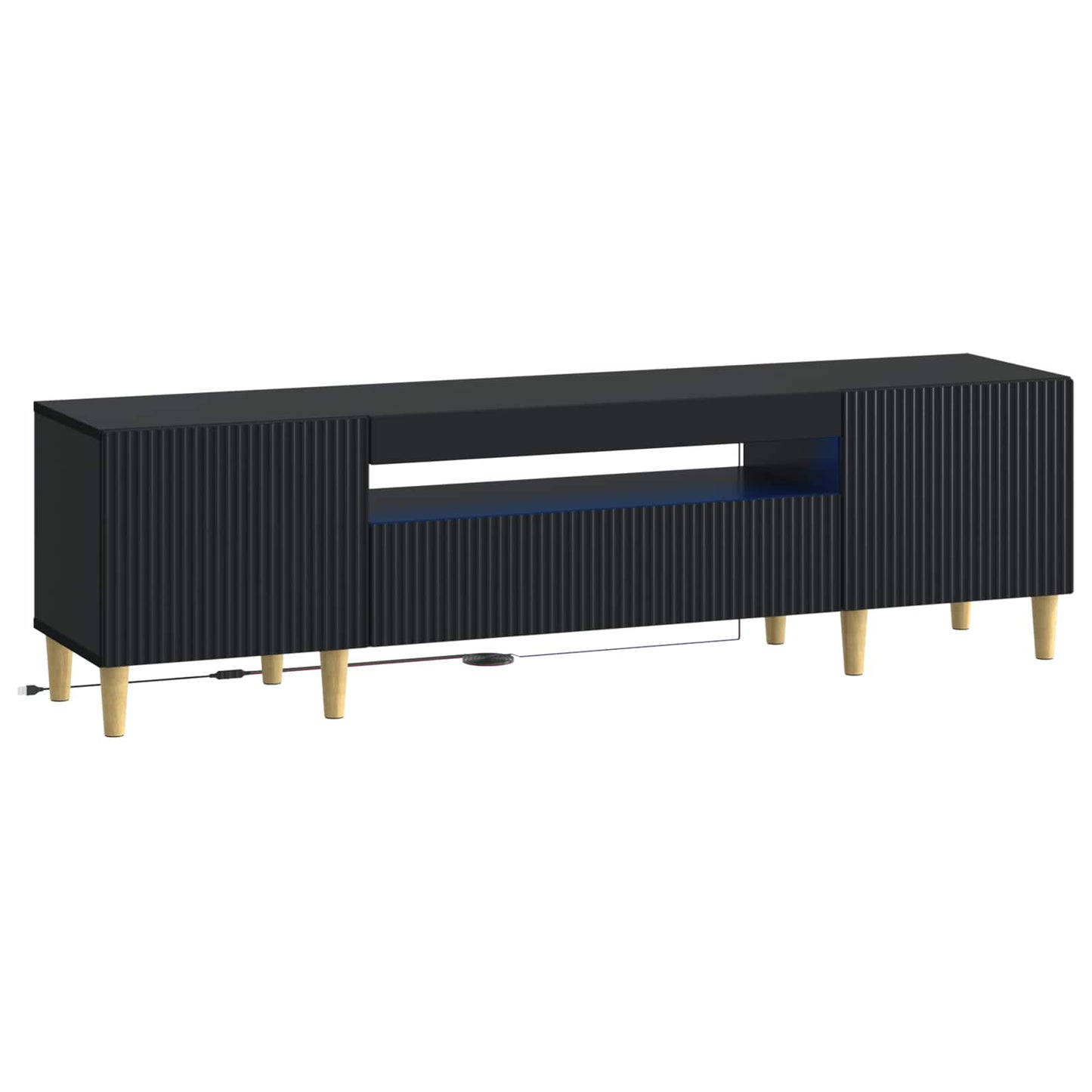LED-TV-Schrank Schwarz Holzwerkstoff