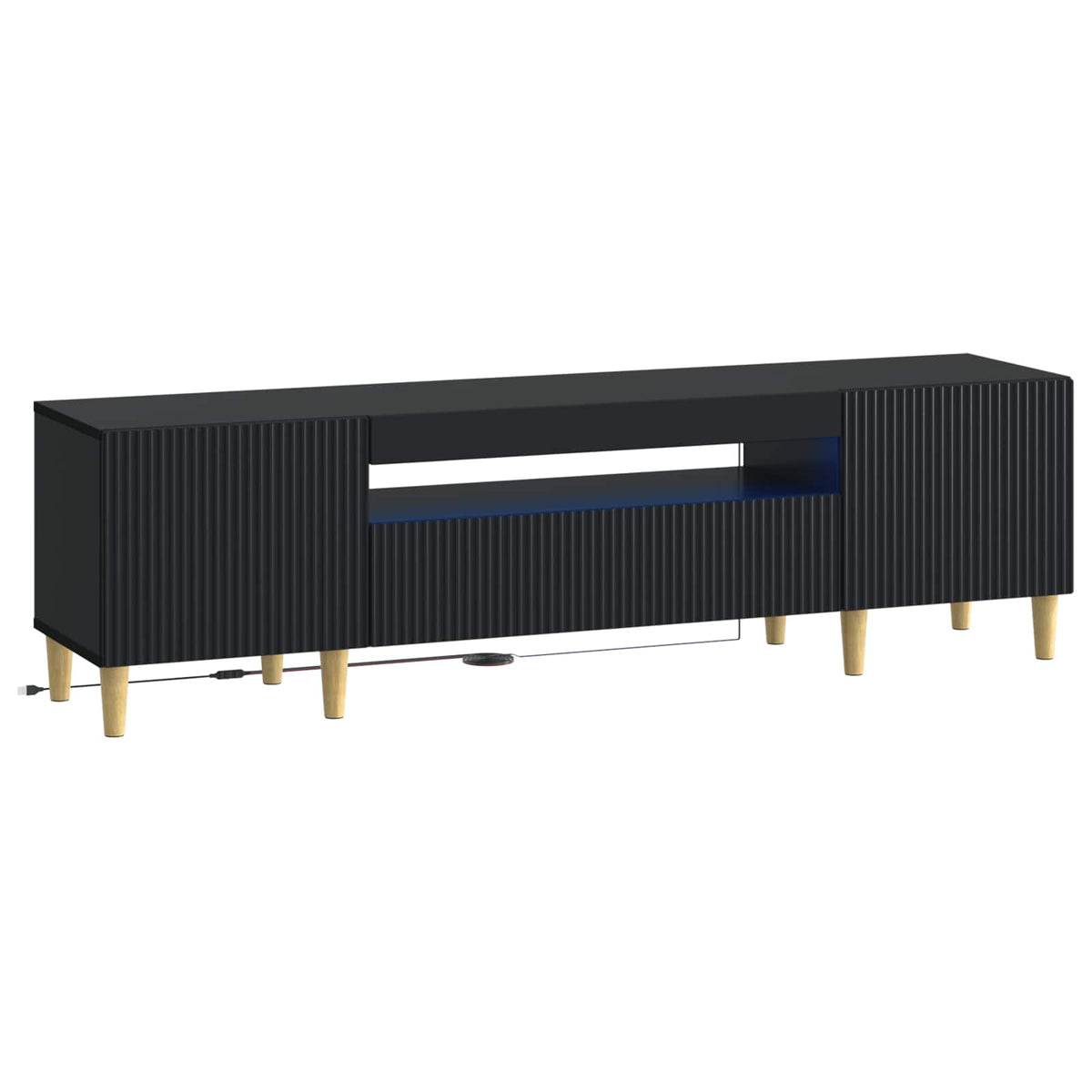 LED-TV-Schrank Schwarz Holzwerkstoff