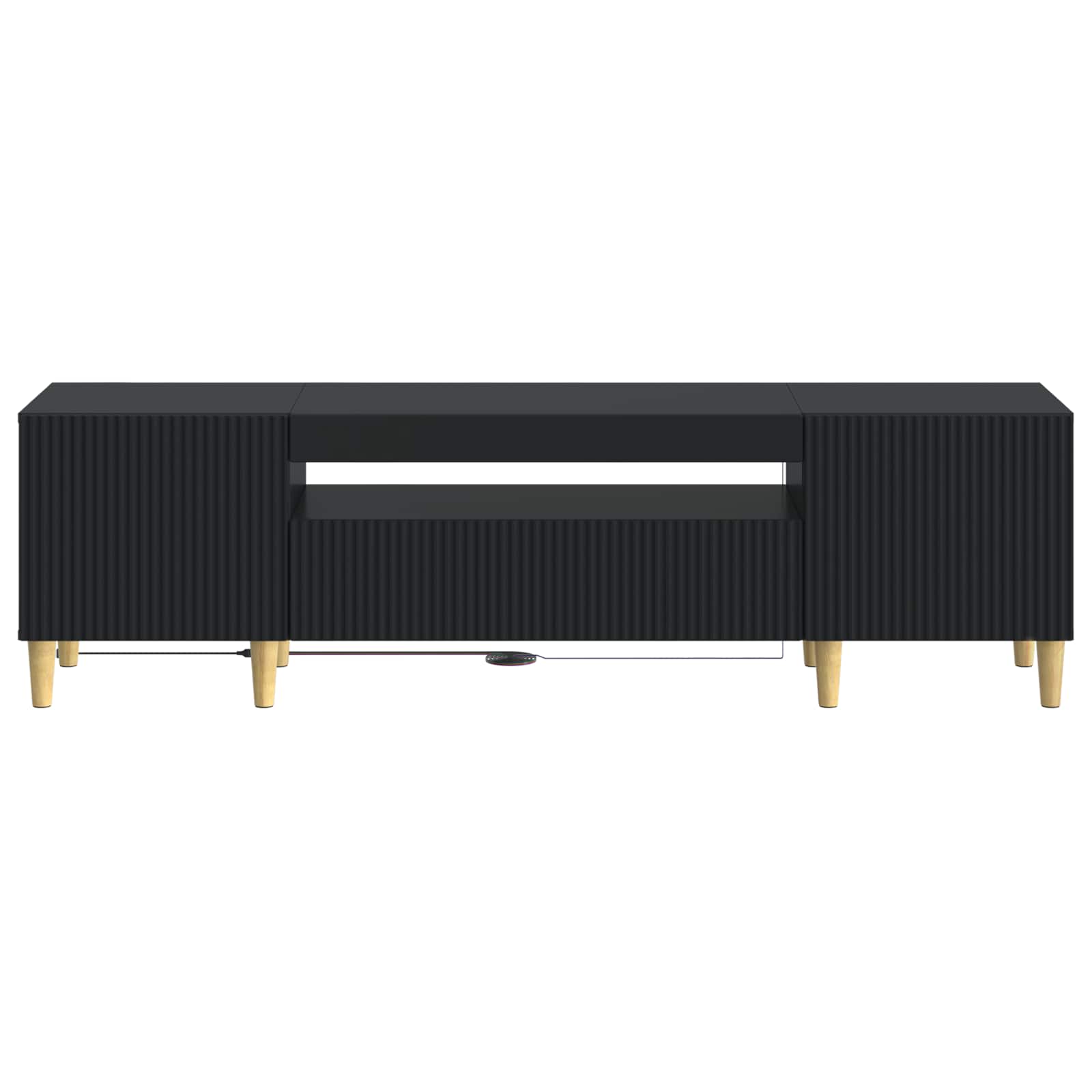 LED-TV-Schrank Schwarz Holzwerkstoff