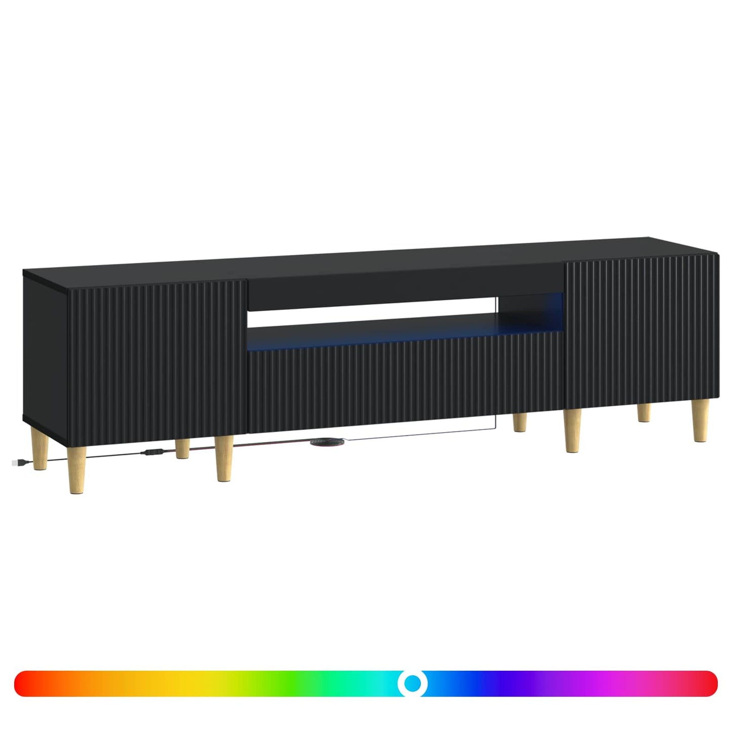 LED-TV-Schrank Schwarz Holzwerkstoff