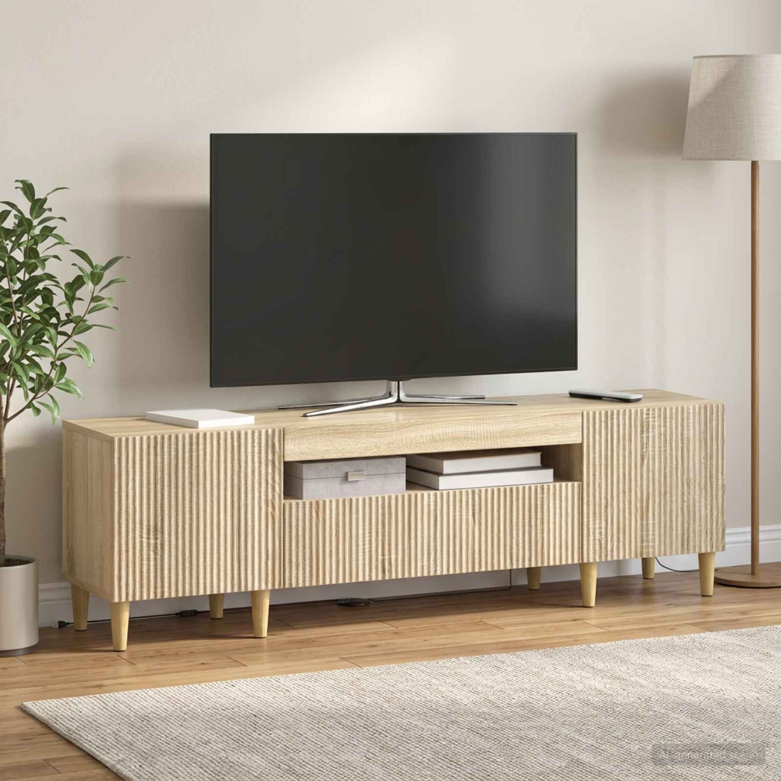 LED-TV-Schrank Sonoma-Eiche Holzwerkstoff