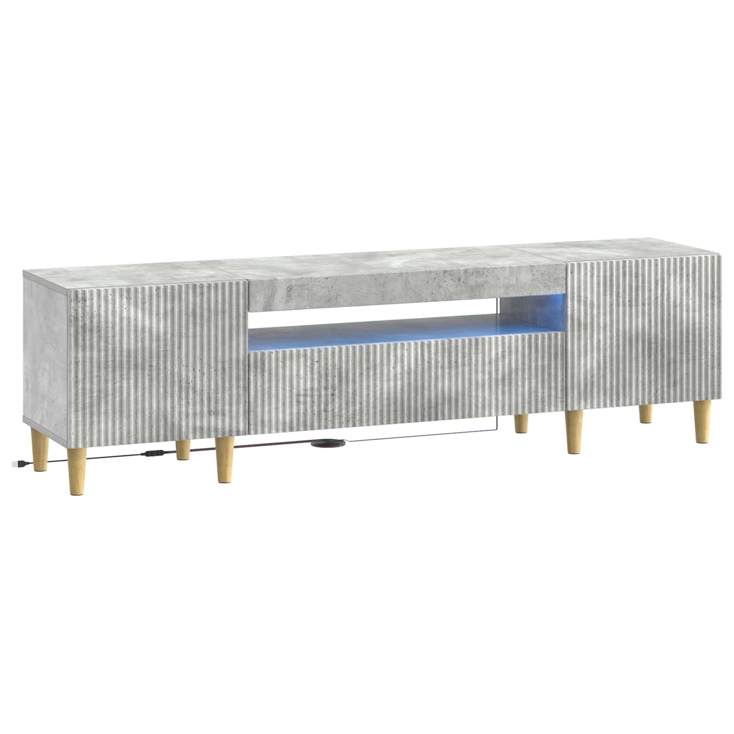 LED-TV-Schrank Betongrau Holzwerkstoff