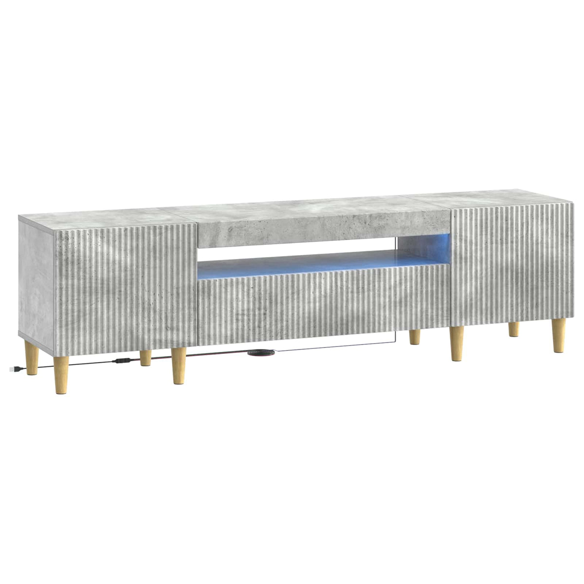 LED-TV-Schrank Betongrau Holzwerkstoff