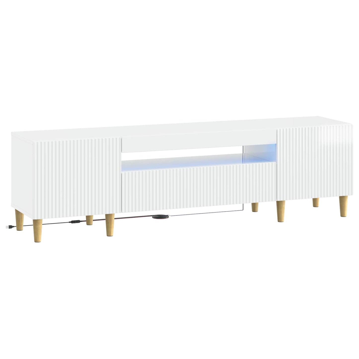 LED-TV-Schrank Hochglanz Weiß Holzwerkstoff