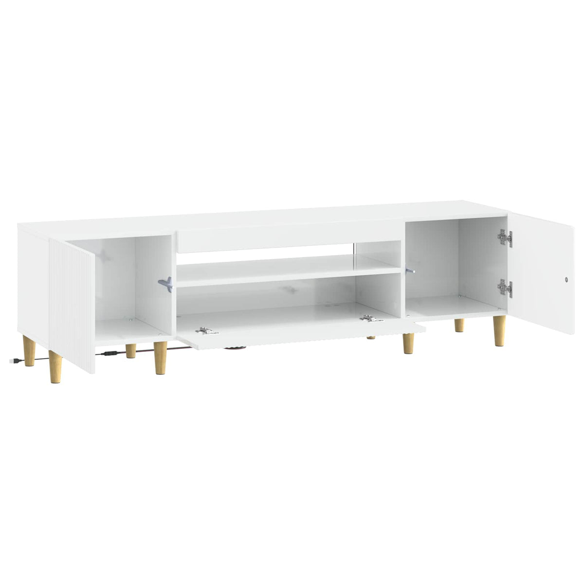LED-TV-Schrank Hochglanz Weiß Holzwerkstoff