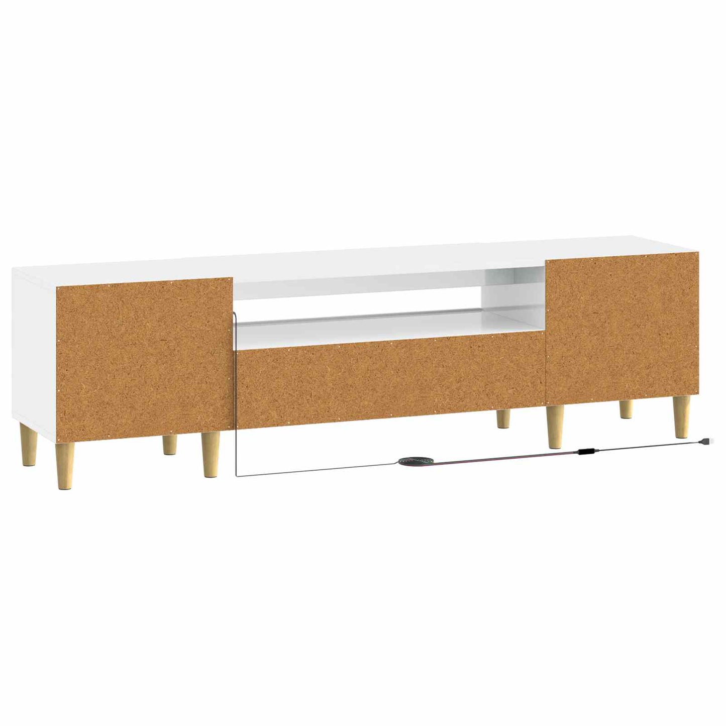 LED-TV-Schrank Hochglanz Weiß Holzwerkstoff