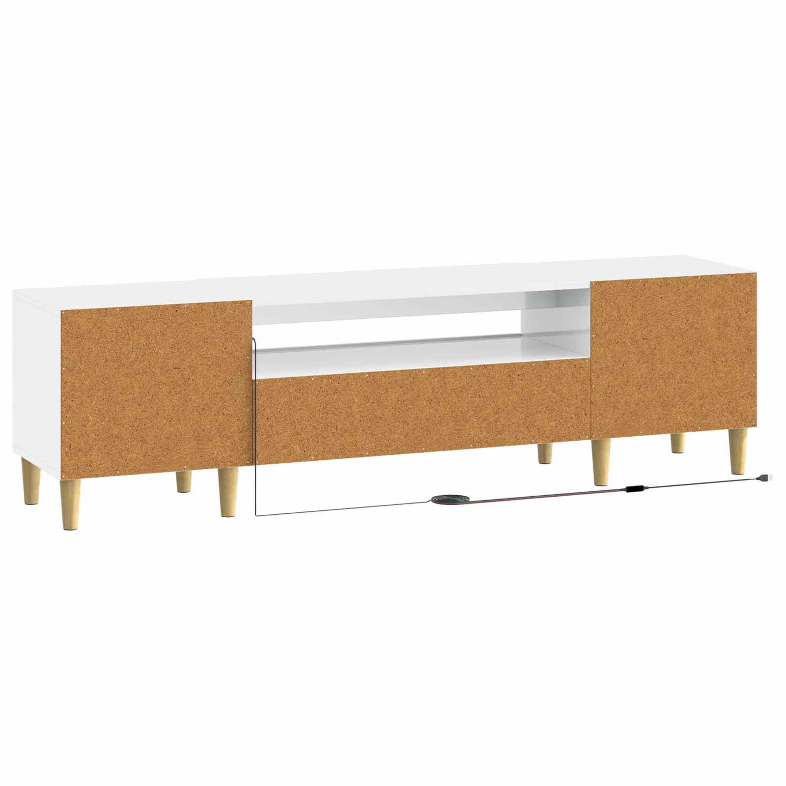 LED-TV-Schrank Hochglanz Weiß Holzwerkstoff
