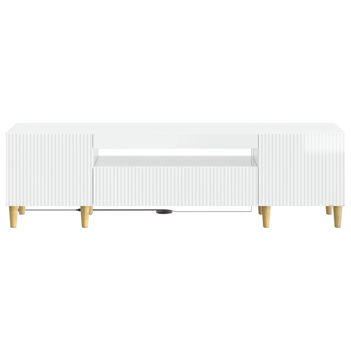 LED-TV-Schrank Hochglanz Weiß Holzwerkstoff