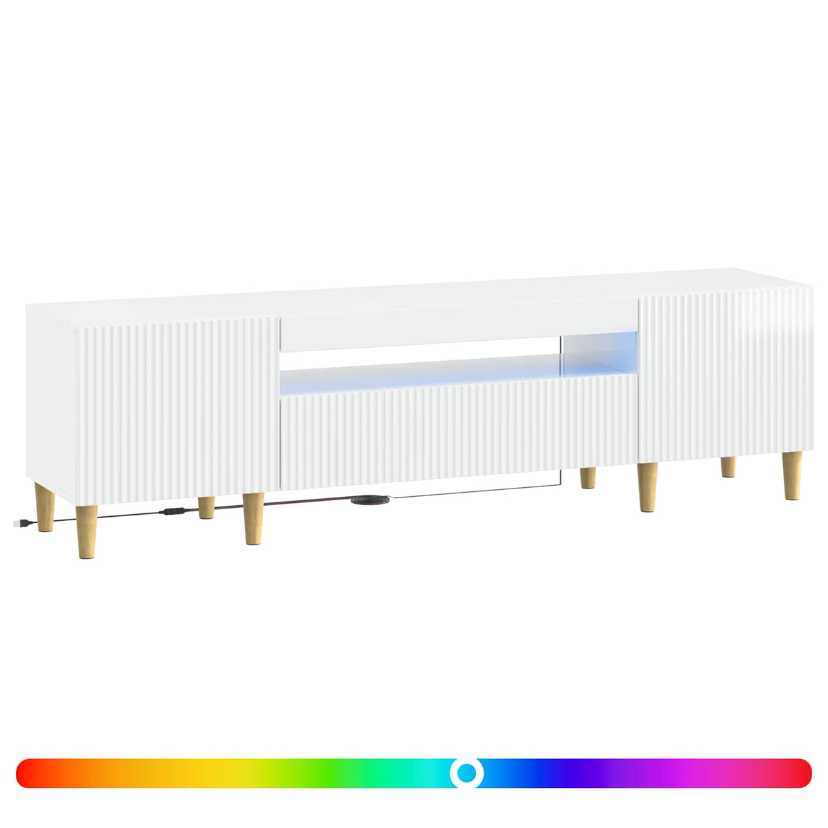 LED-TV-Schrank Hochglanz Weiß Holzwerkstoff