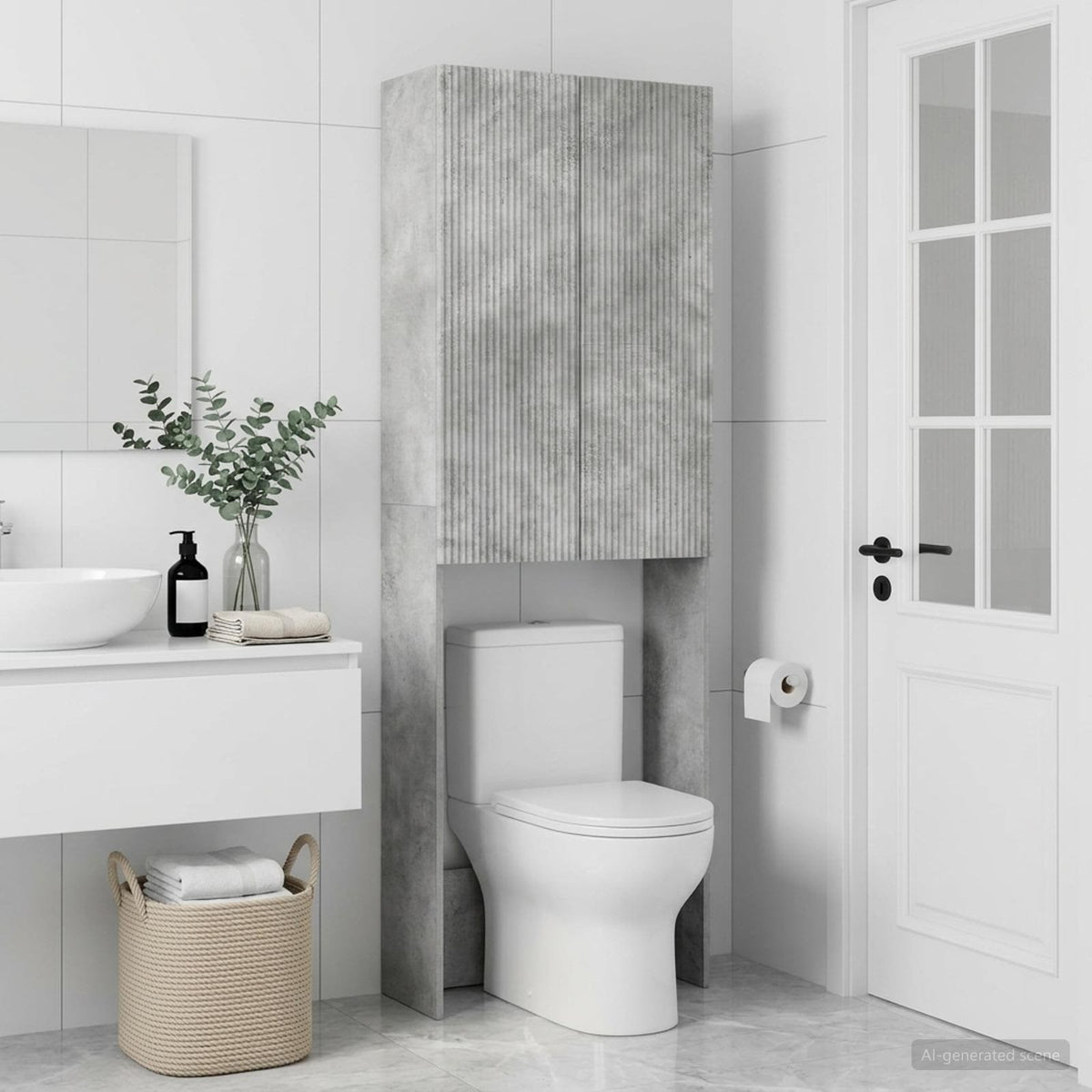 Toilettenschrank ARNHEM Betongrau 66 x 25,5 x 190 cm