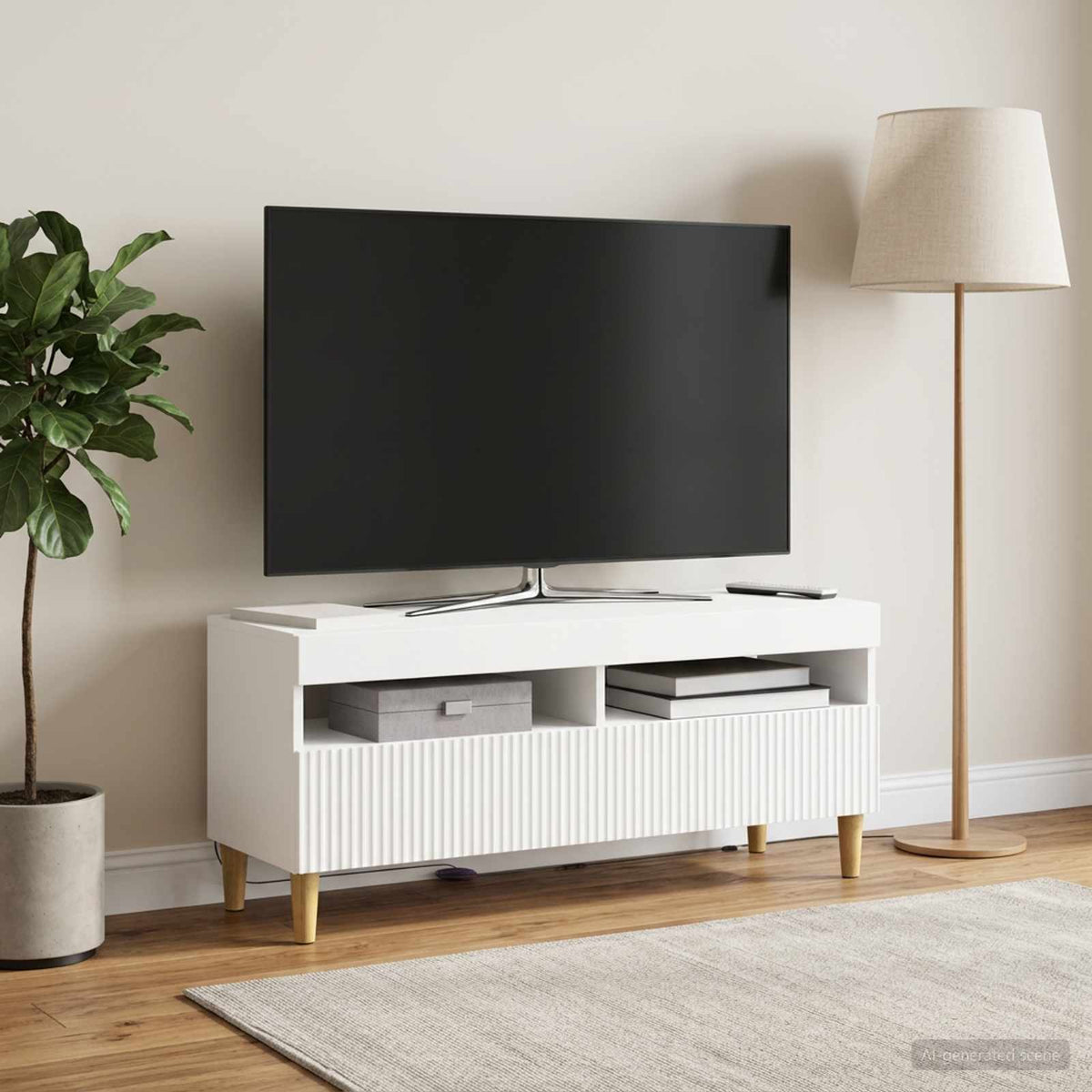 LED-TV-Schrank Weiß Holzwerkstoff