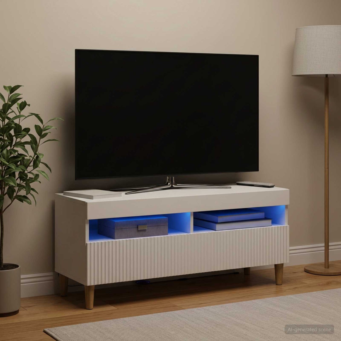 LED-TV-Schrank Weiß Holzwerkstoff