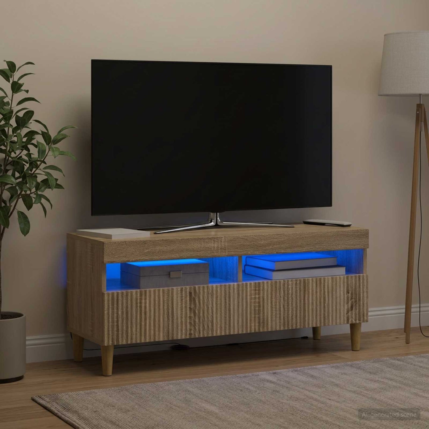 LED-TV-Schrank Sonoma-Eiche Holzwerkstoff