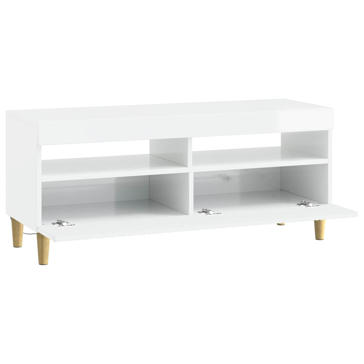 LED-TV-Schrank Hochglanz Weiß Holzwerkstoff