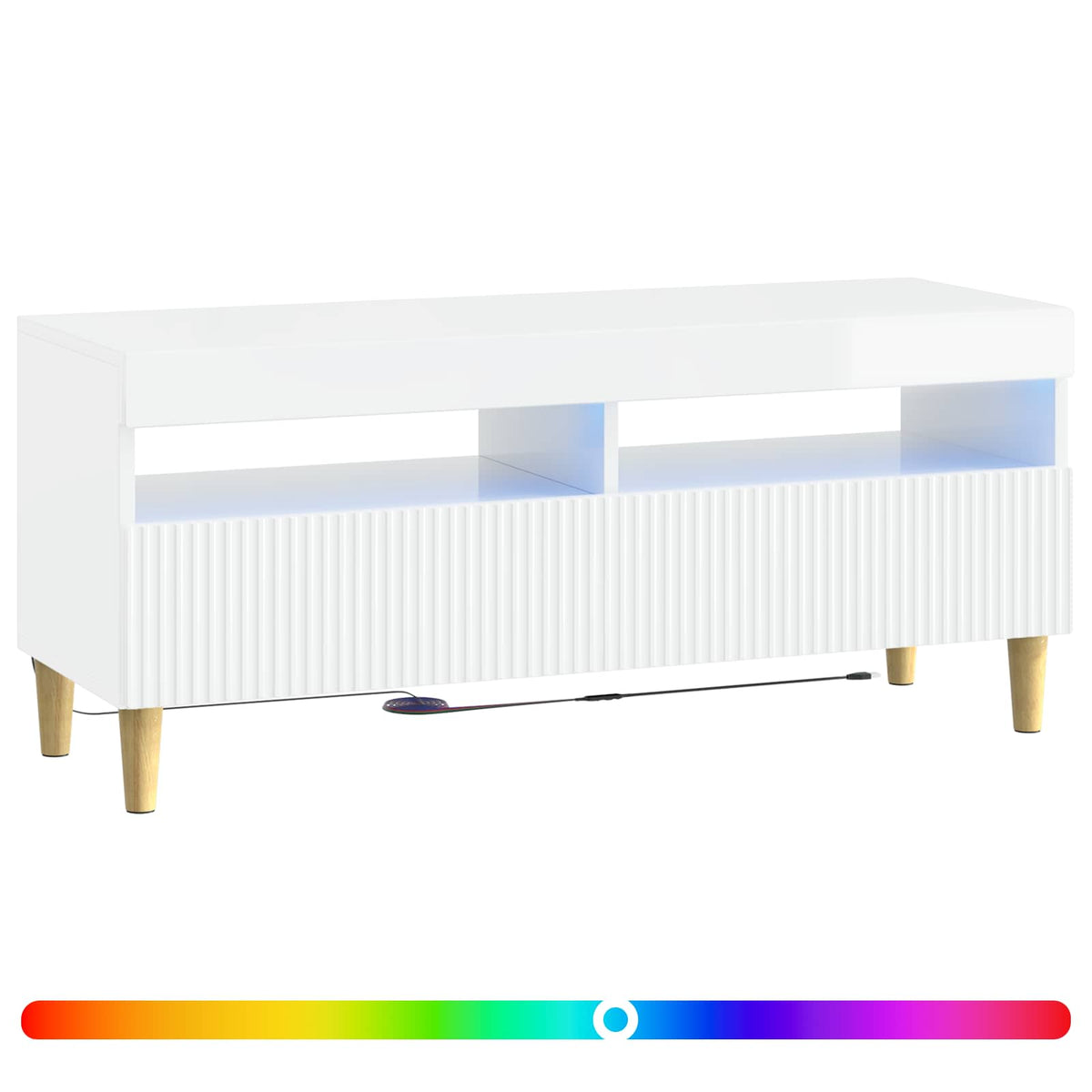 LED-TV-Schrank Hochglanz Weiß Holzwerkstoff