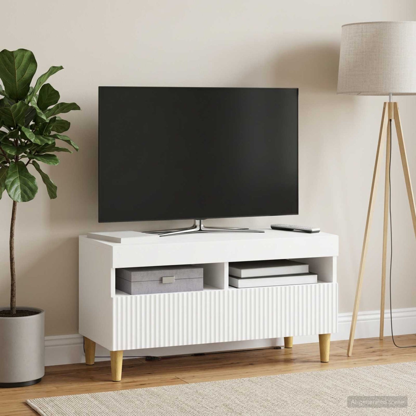 LED-TV-Schrank Weiß Holzwerkstoff