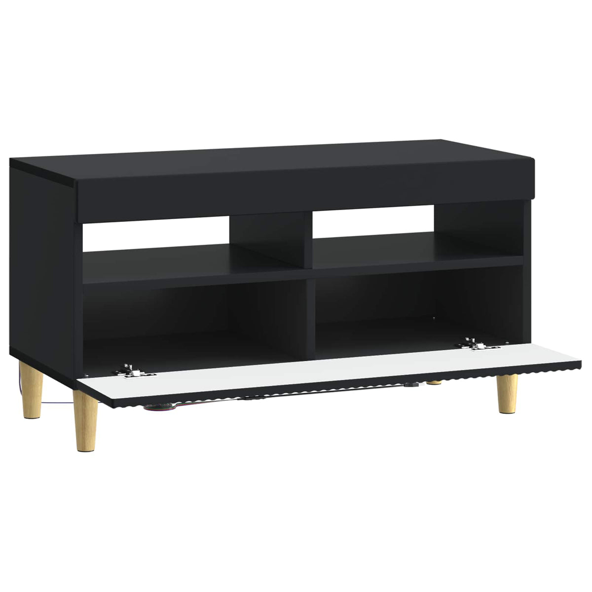 LED-TV-Schrank Schwarz Holzwerkstoff
