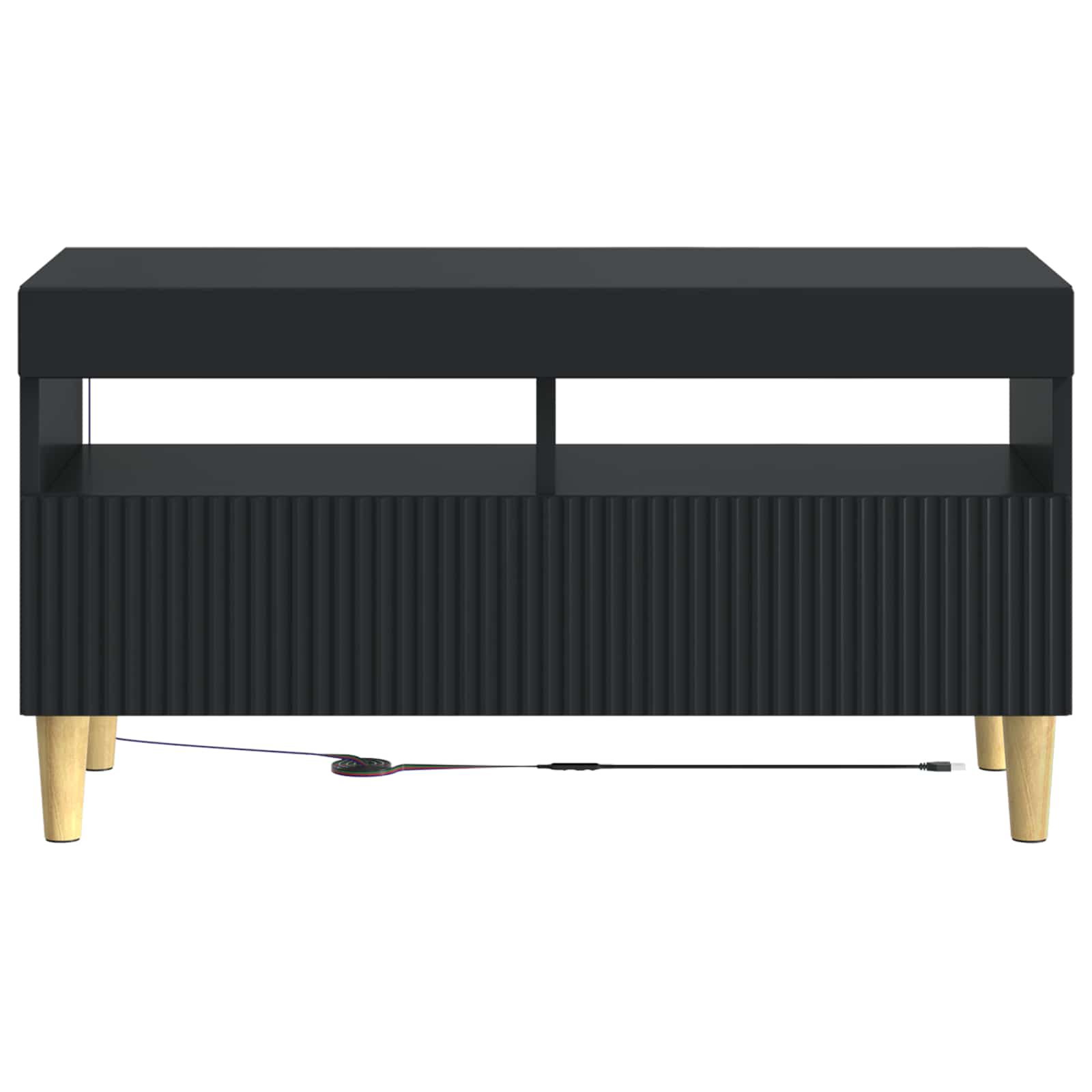 LED-TV-Schrank Schwarz Holzwerkstoff