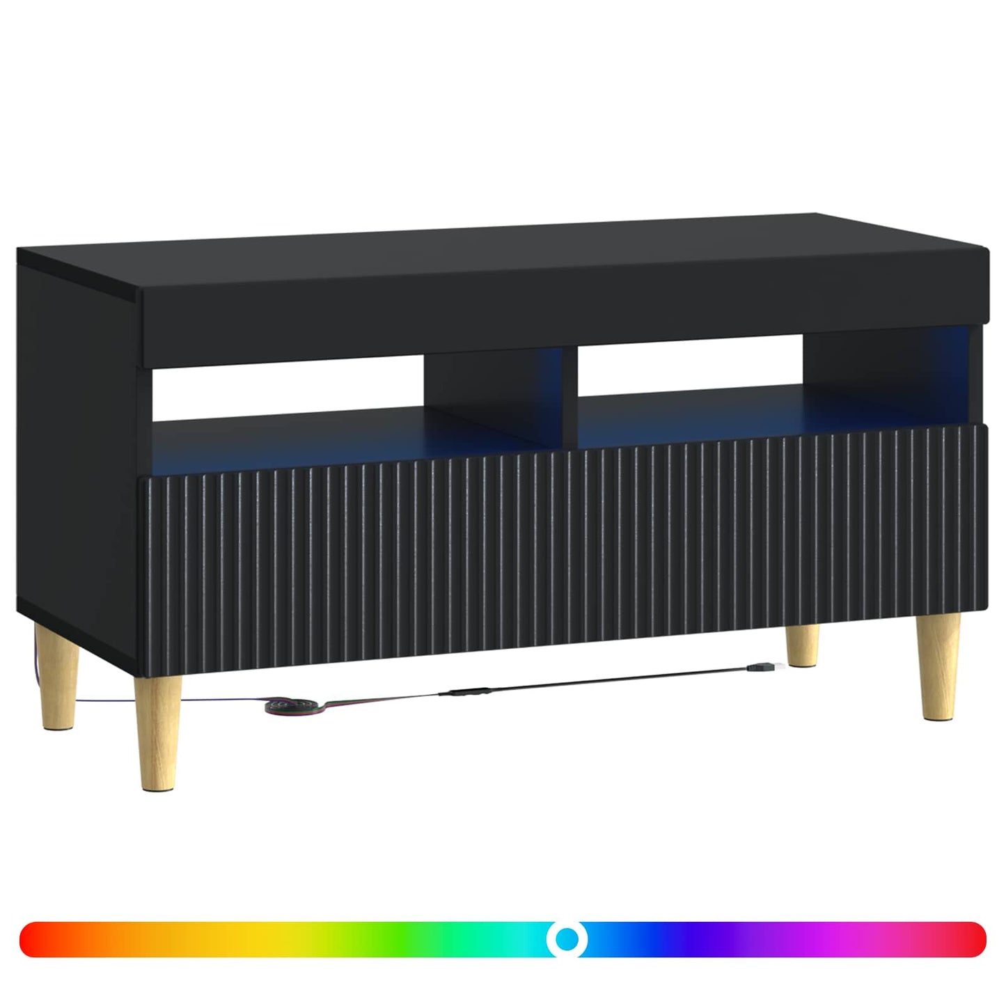 LED-TV-Schrank Schwarz Holzwerkstoff