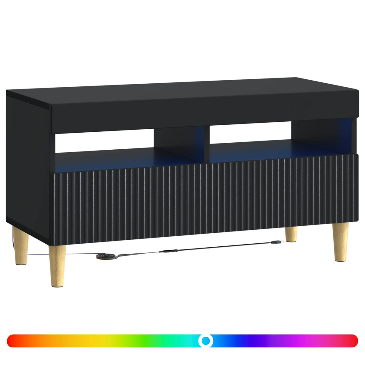 LED-TV-Schrank Schwarz Holzwerkstoff