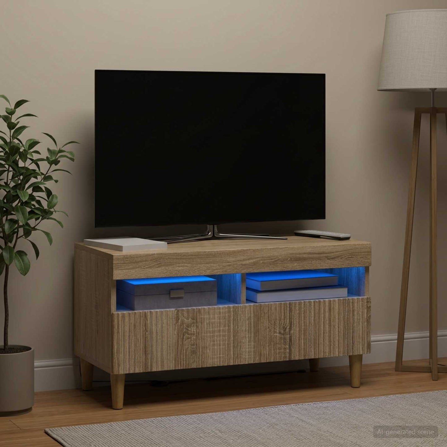 LED-TV-Schrank Sonoma-Eiche Holzwerkstoff