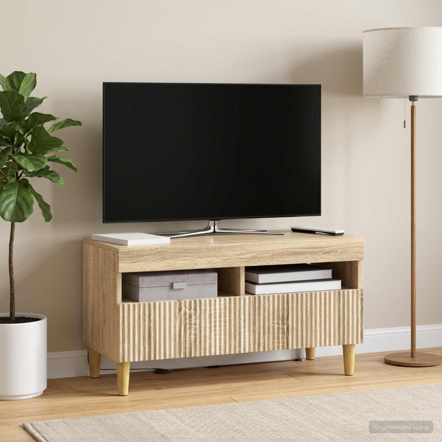 LED-TV-Schrank Sonoma-Eiche Holzwerkstoff