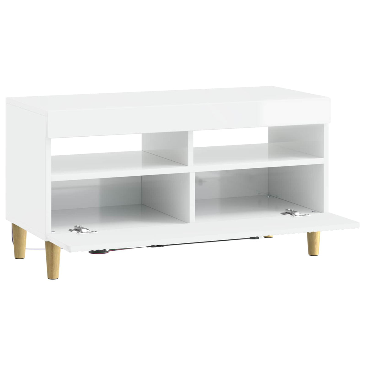 LED-TV-Schrank Hochglanz Weiß Holzwerkstoff